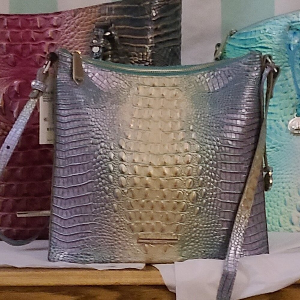 NWT Brahmin Katie Melbourne Green Multi Ombre Crossbody Purse Handbag - Picture 3 of 7